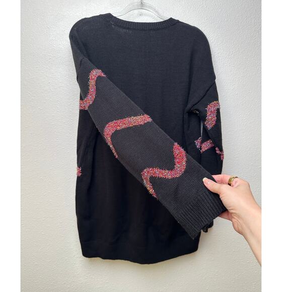 Forever 21 Plus 2X Black Sequin Ugly Christmas Sweater Dress - Picture 7 of 12